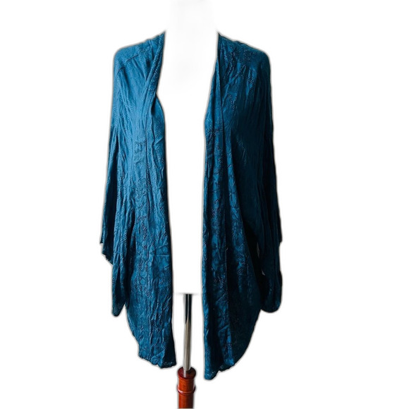 Junarose Blue womens Saliraz Three Quarter Sleeve Kimono top Size X-Large NWT - Picture 7 of 7